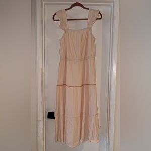 LC Lauren Conrad Cream Maxi Dress with Rickrack Detail